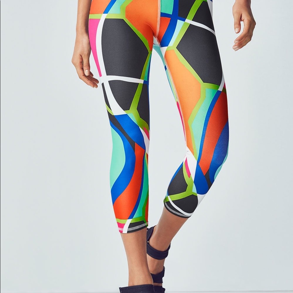 Fabletics Define Mid-Rise Capri Multi Colored Col… - image 1